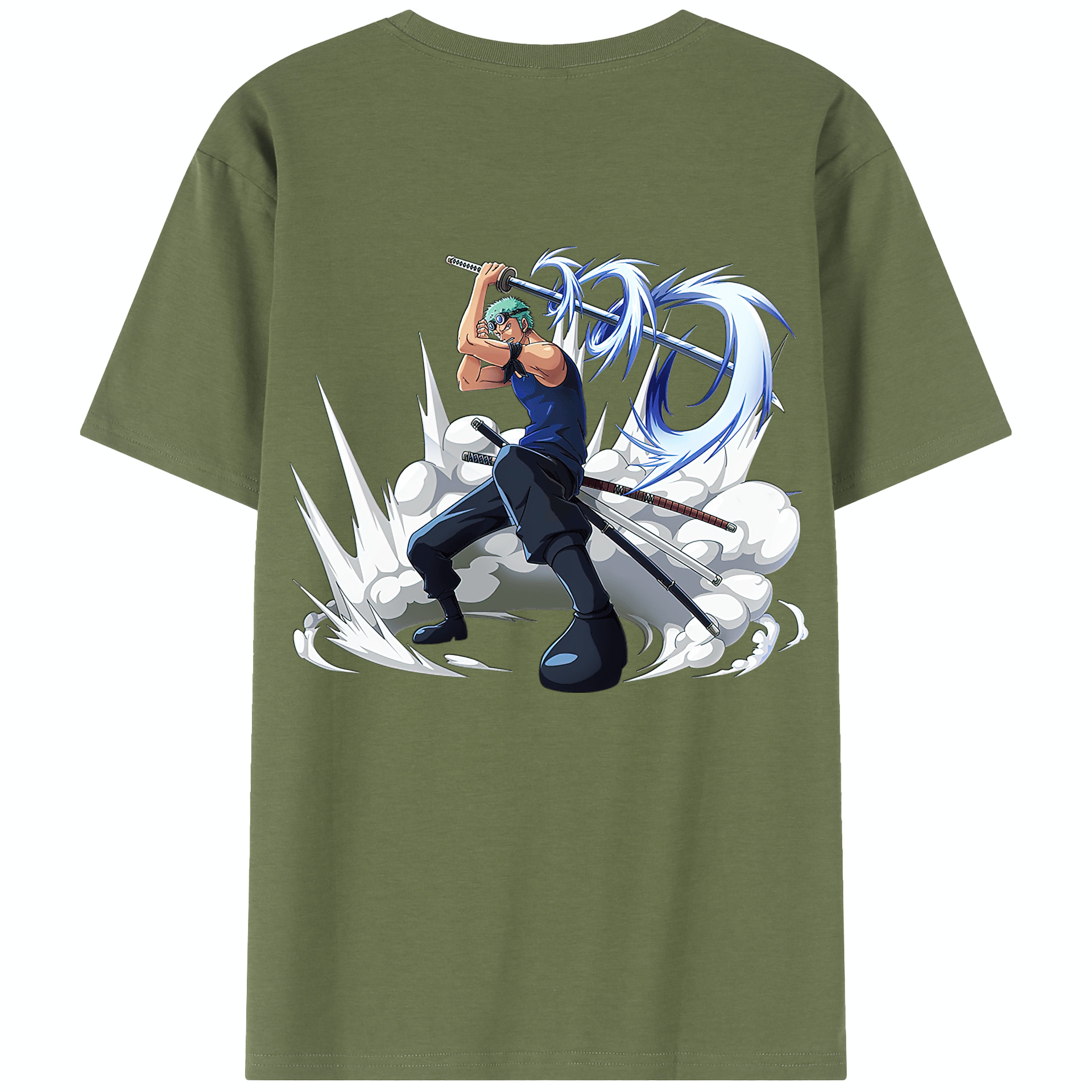 ワンピース ロロノア・ゾロ ONE PIECE Roronoa Zoro 綿100％半袖Tシャツ（背面プリント）